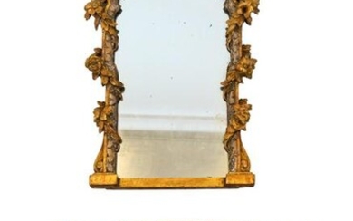Rococo-Style Wood & Gesso Mirror & Bracket