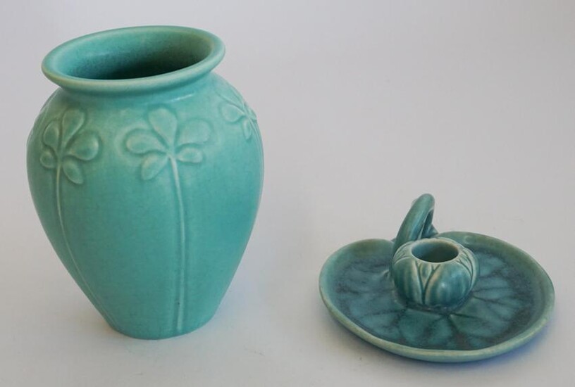 Rookwood Arts & Crafts Vase & Chamberstick