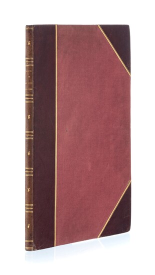 SCARRON. Roman comique. Recueil de 26 sujets grotesques d'après Jean-Baptiste Oudry. In-folio relié demi-chagrin aubergine à coins
