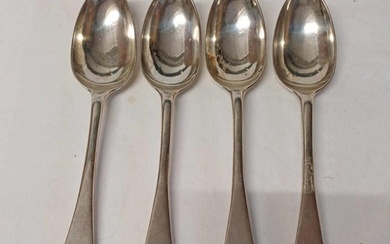 SET OF 4 GEORGE III SCOTTISH SILVER TABLE SPOONS BY WILLIAM ...