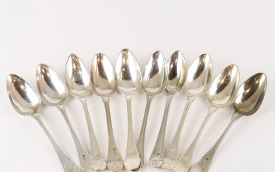 SPOONS 10 pieces, silver, French lily.