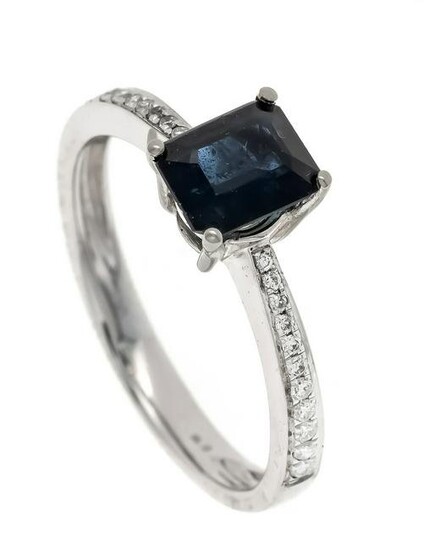 Sapphire diamond ring WG 750/0
