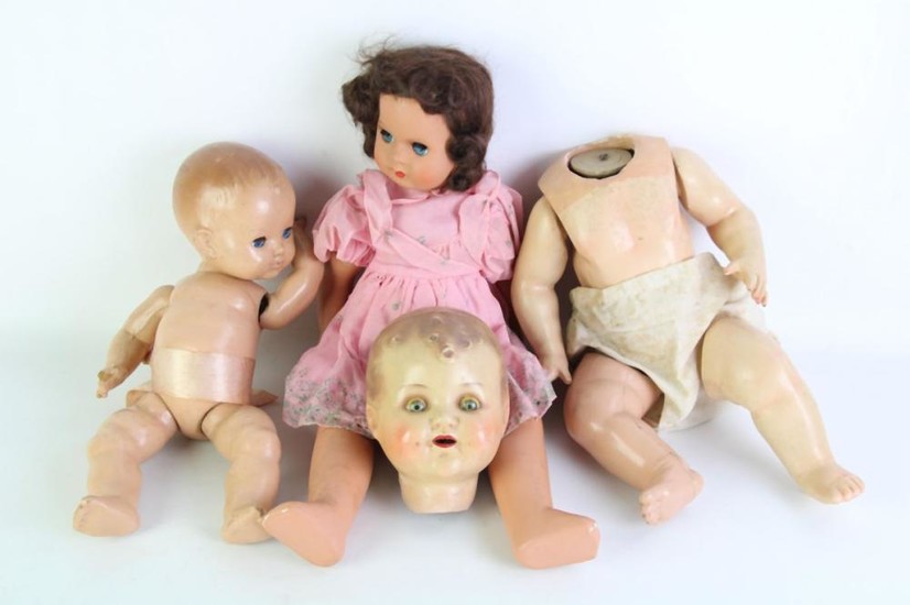 Set Of Three Vintage Dolls incl Rosebud