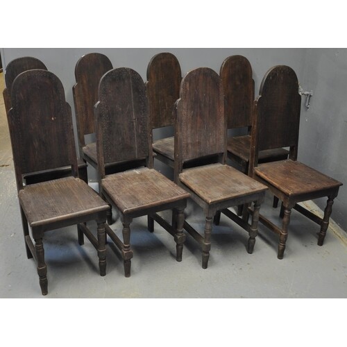 Set of eight West African colonial style dining chairs with ...
