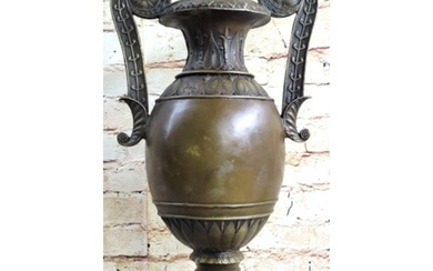 Signed Art Deco Style Bronze Urn, Vase