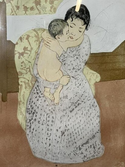 Signed Mother with Child Drypoint and Aquatint