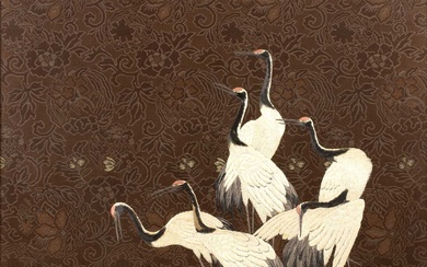 Silkwork study of herons Chinese, late 19th/early 20th Century on...