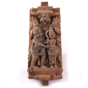 South Indian Carved Wood Fragment