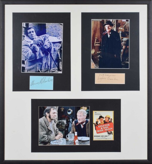 Steptoe & Son framed signatures Harry H. Corbett, Wilfred Brambell, Ray Galton and Alan Simpson