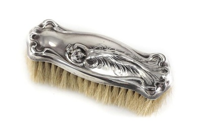 Sterling Silver Art Nouveau Vanity Clothes Brush c1900 repousse Webster Co