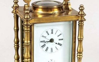 Travelling alarm clock, brass