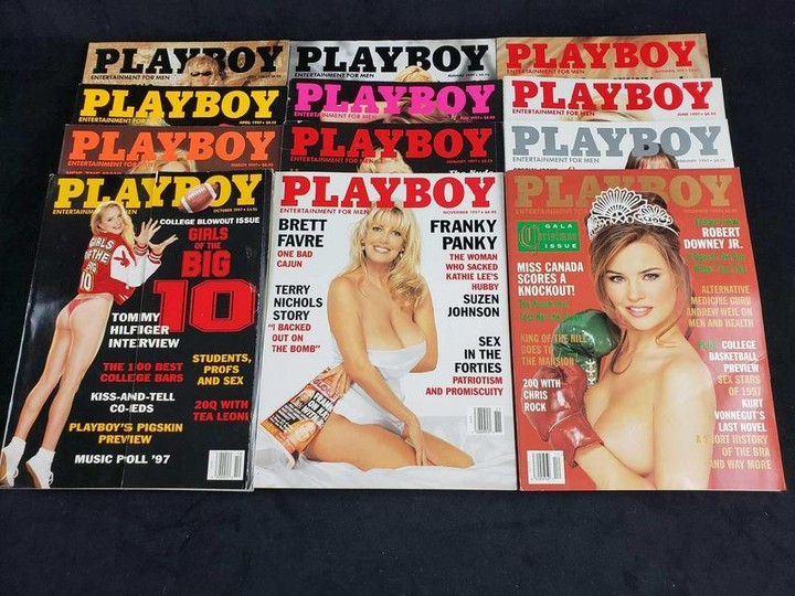 Twelve 1997 Playboy Magazines