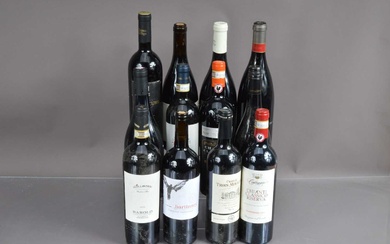 Twelve bottles of red wine including Chiantis