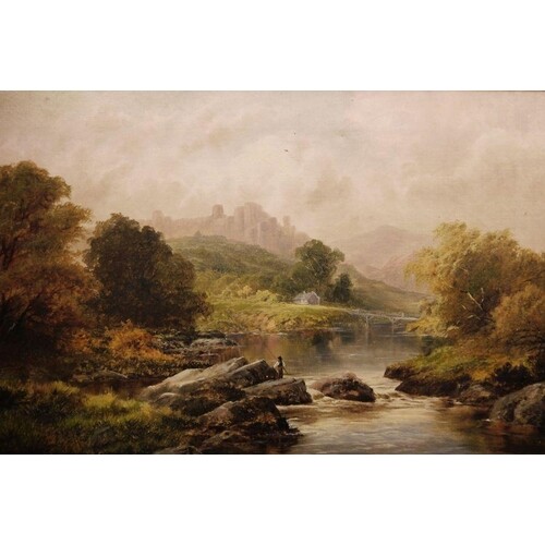 Unattributed Oil on canvas "Chepstow Castle on the Wye, Mo...