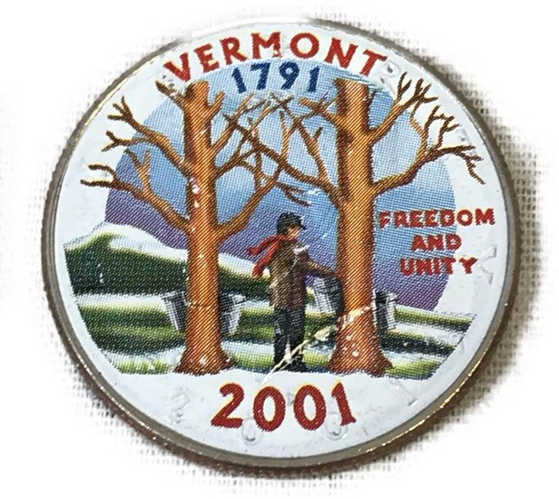 Unique Painted Collectible Coin Vermont