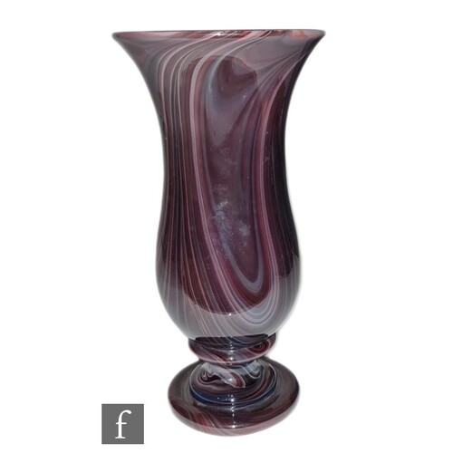Unknown - A 19th Century glass Chaldedony vase of footed ovo...