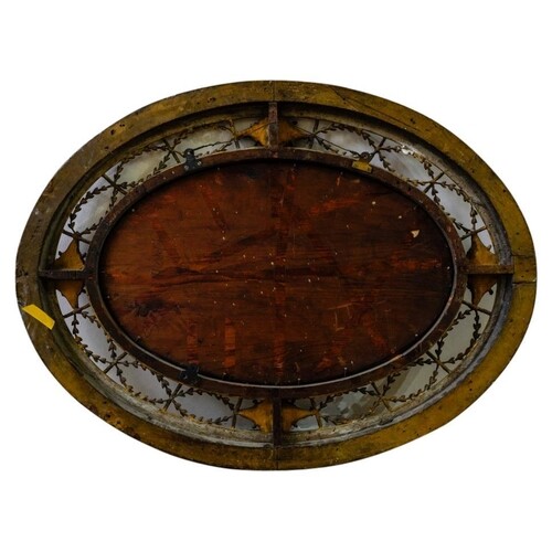 VICTORIAN GILTWOOD AND GESSO OVAL WALL MIRROR 19TH CENTURY t...
