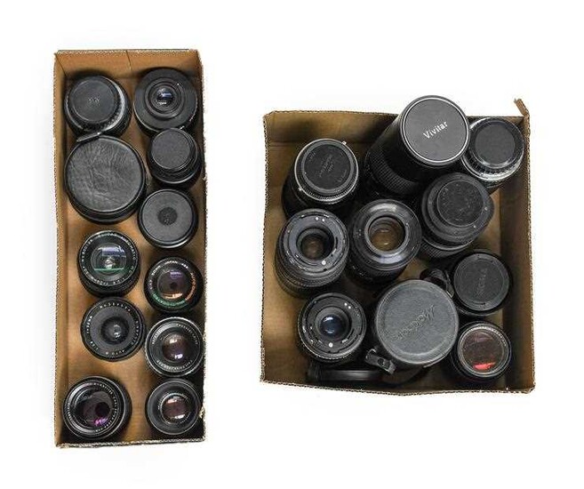Various Lenses including Vivitar f4.5 80-230mm, Vivitar f3.8 85-205mm,...
