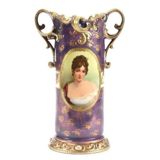 Vase, Unmarked Royal Vienna, Racamier Portrait
