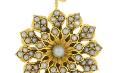 Victorian gold split pearl brooch