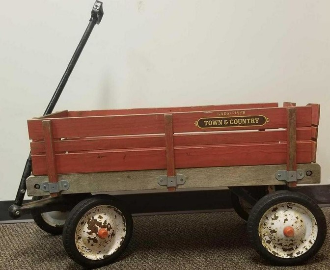 Vintage Radio Flyer Town And Country Red Wagon