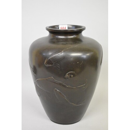 WITHDRAWN FROM SALE: A good and large Japanese bronze vase, ...