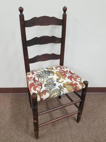 Walnut Ladderback Side Chair. 18"