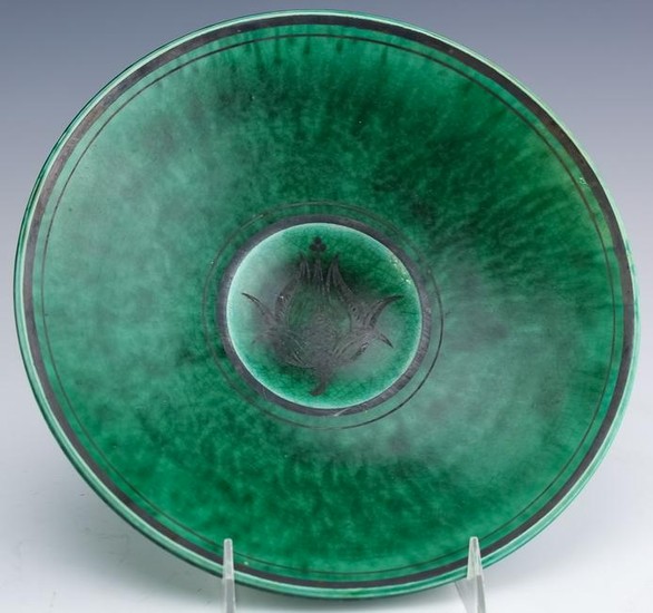 Wilhelm Kage Gustavsberg Silver Art Pottery Bowl