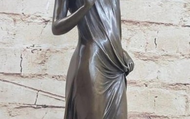 Women Balancing Flower on Finger Original Bronze Statue - 13.5" x 5"