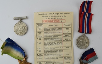 World War Two set of four medals, awarded to John Joseph Hay...