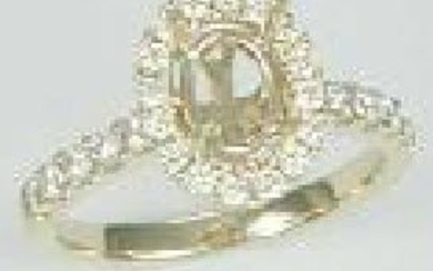 Yellow Sapphire And Diamond Halo Ring In 14k Yellow Gold