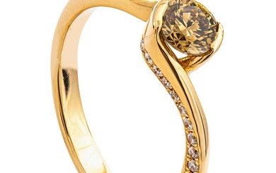 0.64 tcw VVS2 Diamond Ring - 14 kt. Pink gold - Ring - 0.48 ct Diamond - 0.16 ct Diamonds - No Reserve Price