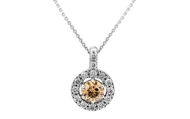 0.82 tcw VS2 Diamond Pendant - 14 kt. White gold - Necklace with pendant - 0.53 ct Diamond - 0.29 ct Diamonds