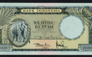 1000 Rupiah ND (1957) elephant (P. 53 / H-245b) -...