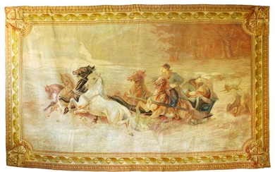 A VERY GOOD, LARGE, AUBUSSON TAPESTRY WALL HANGING, the