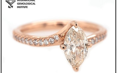 14 kt. Pink gold - Ring - 1.18 ct Diamond - K/L - VS2