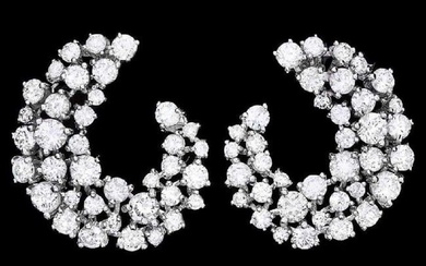 14K White Gold and 4.25ct Diamond Earrings