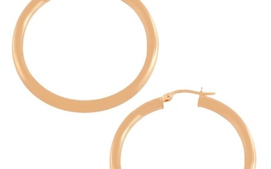 14k Rose Gold Tube Hoop Earrings