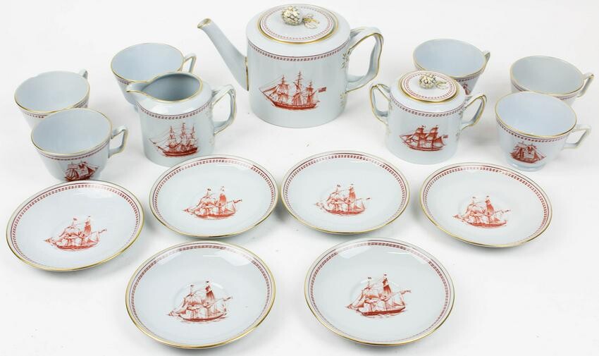 15 pc. Spode Trade Winds Porcelain Tea Set