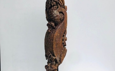 16th / 17th century polychrome Wood-carved architectural temple ornament (85.3cm) - Hardwood - India - 17th century