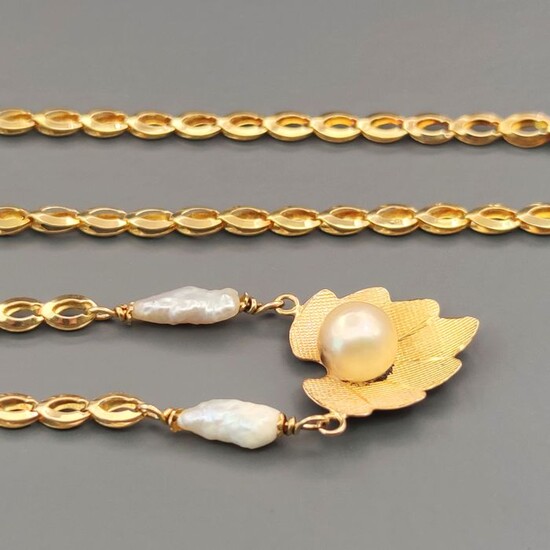 18 kt. Akoya pearl, Yellow gold - Necklace