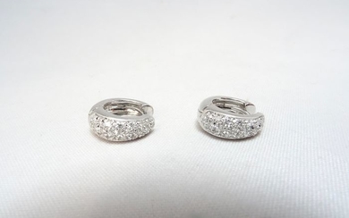 18 kt. White gold - Earrings - 0.44 ct Diamond