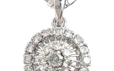 18 kt. White gold - Necklace with pendant - 0.69 ct Diamond