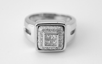 18 kt. White gold - Ring - 0.96 ct Diamond