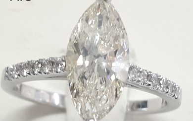 18 kt. White gold - Ring - 2.01 ct Diamond - Diamonds