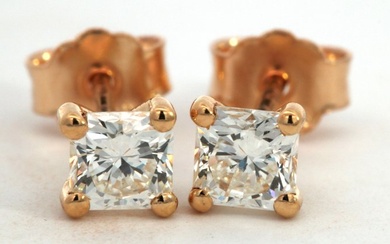 18 kt. Yellow gold - Earrings - 0.96 ct Diamond - Diamonds