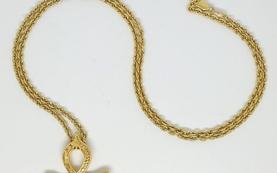 18 kt. Yellow gold - Necklace, Pendant Emerald