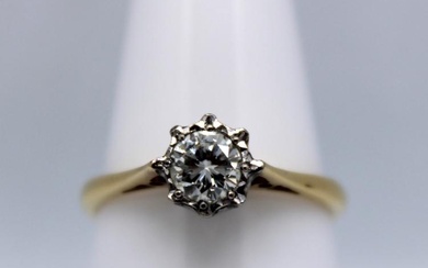 18ct Yellow Gold approx. 0.40ct Solitaire Round Brilliant Cut Diamond...