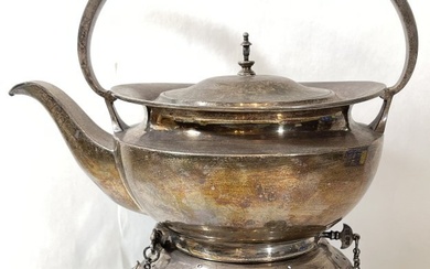 1913 London England Sterling Silver Tea Kettle on Stand