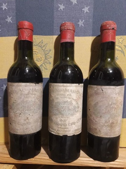 1947 Chateau Margaux - Margaux 1er Grand Cru Classé - 3 Half Bottles (0.375L)